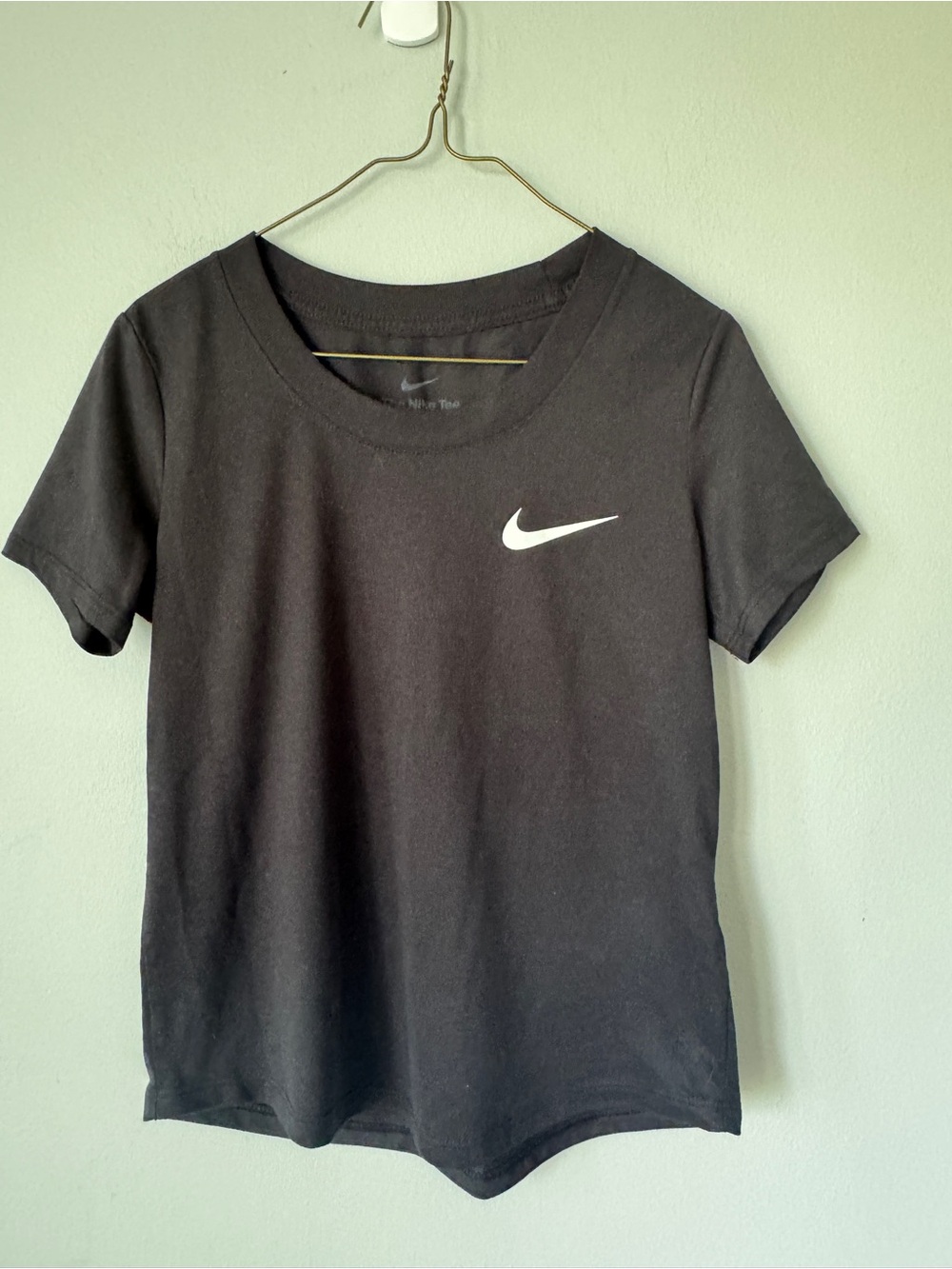 Nike Women’s Black Crewneck Tee with White Swoosh
